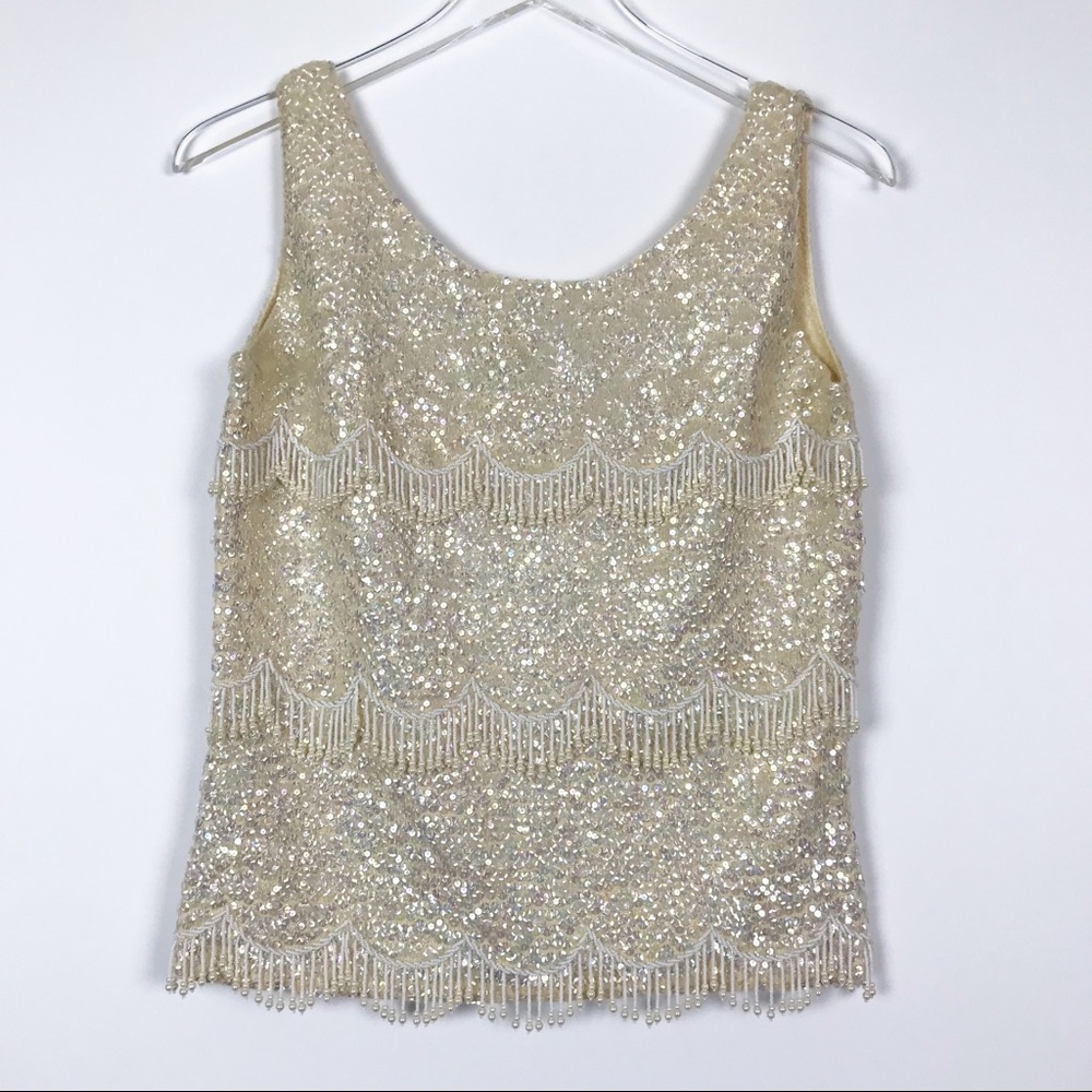 Vintage Hand Beaded Sleeveless Blouse